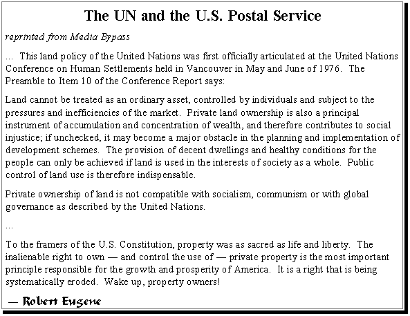 The UN and the U.S. Postal Service